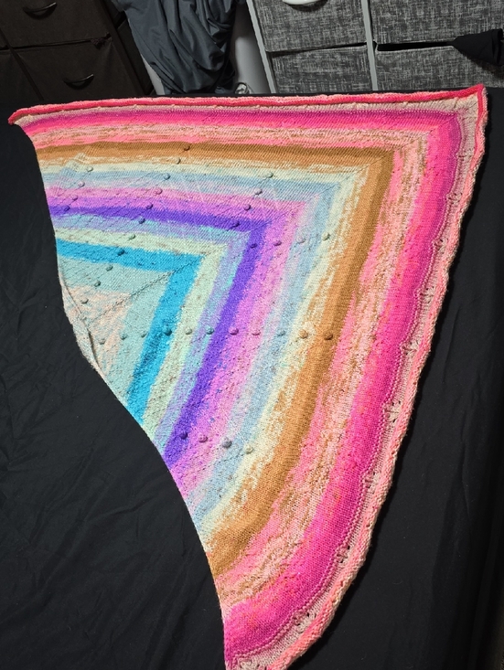PitterPatterWares Accessories - Cool Colors Rainbow Shawl OOAK Hand Knit